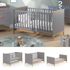 Lit enfant Lit bébé Lit junior Malia gris chêne 70x140 cm VitaliSpa
