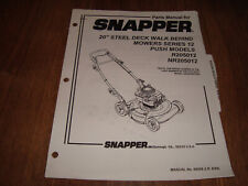 Vintage Snapper 20" Steel Deck Walk Behind Mowers Parts Manual No. 06058 8/96