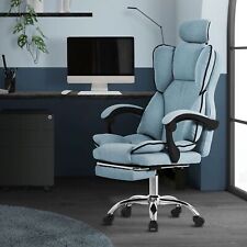 Chaise de bureau ergonomique réglable en hauteur fauteuil de direction bleu