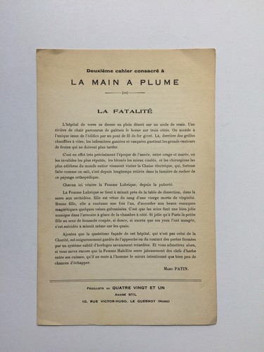 Deuxième cahier consacré - ",