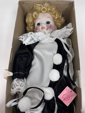 Vintage Brinn's Porcelain Doll, Clown with hat, 1986