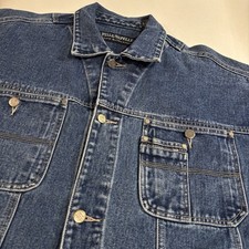 Vtg Retro Pelle Pelle Marc Buchanan Denim Jacket Men’s Size Large Metal