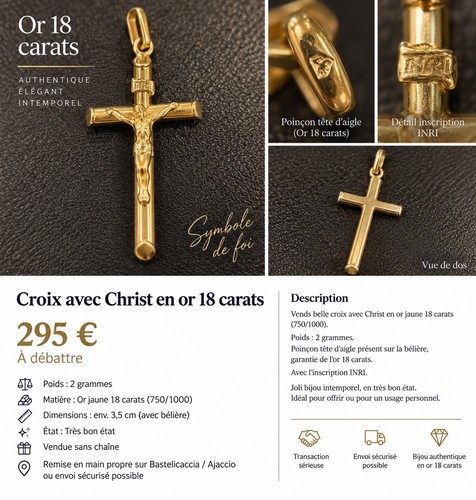 Pendentif croix christ - pendentif,
