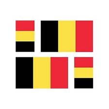 4 x Autocollant sticker voiture moto valise pc portable drapeau belgique belge