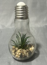Aloe Vera Faux Succulent Glass Bulb Terrarium Decorative Ornament – No Light