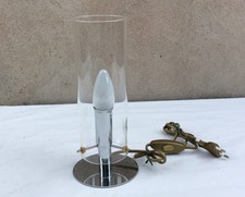 FACING LAMP - CHROME - BEDSIDE - DESK - LAMPSHADE - ANTIQUE - VINTAGE