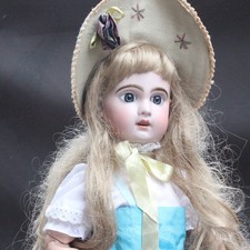 Robe de poupée ancienne avec chapeau 1950 pour poupée JUMEAU 60cm Doll