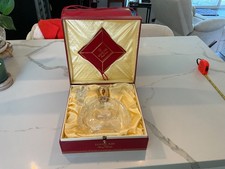 Signed Louis XIII Baccarat Crystal Decanter, Stopper, Clamshell Box, and book.