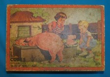 OLD SET OF 24 CUBES JL WOOD LITHO CHROMO TALES. COMPLETE. GOOD ENOUGH CONDITION