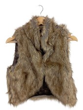 TALLY WEIJL Gilet en fausse fourrure Dames Gilet T EU 38 brun-crème élégant