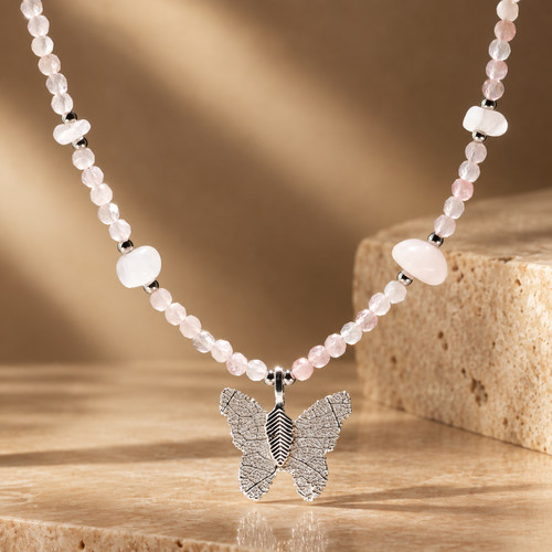 Collier quartz rose - collier,