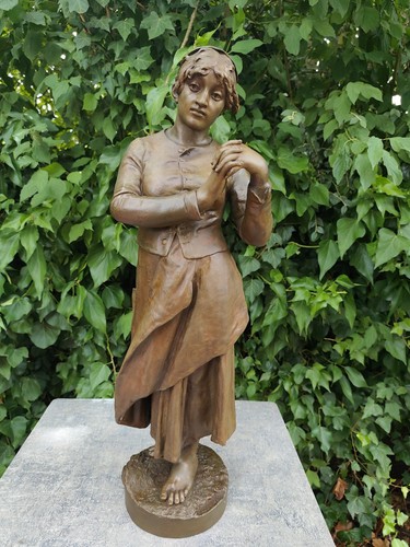 Sculpture terre cuite jean - cuite,
