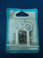 Supports pour tringle à rideau ronde  Ø 16mm en métal blanc avec les vis