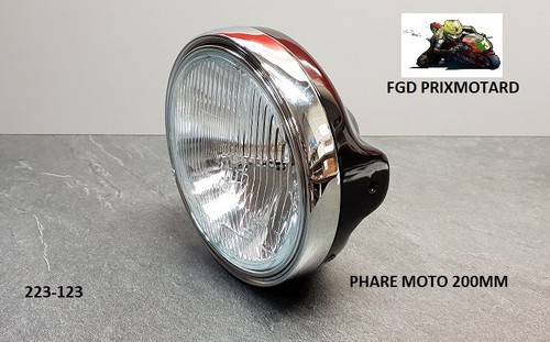 Phare moto rond 200mm metal - rond,