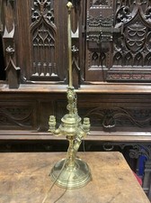 antique large oriental brass lamp 3 lights 