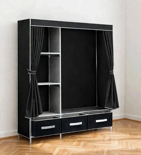 Garde robe tissu noir - en,