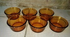 BUF1 - Lot de 6 Ramequins en verre orange ambré DURALEX 