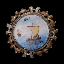 Ancienne Broche Emaillée Nice