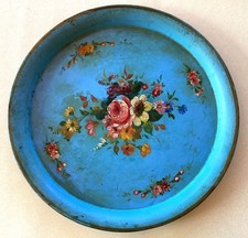 Ancien Plateau Rond En Tôle