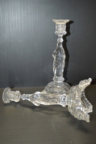 Paire bougeoirs cristal - -paire,