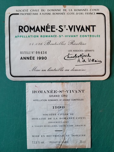 étiquette romanée vivant - Étiquette, romanée-st-vivant
