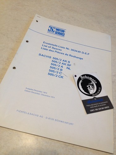 Sachs moteur parts - , list
