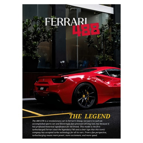 Affiche moderne ferrari - ferrari, 488