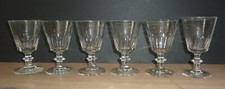 6 Antique Saint Louis Baccarat Crystal Wine Glasses Cato Model H: 11cm 19th Century