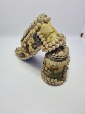 2 Coffret Boîte à Bijoux Forme Sabot Ancien Coquillage Napoléon III. Paysage .