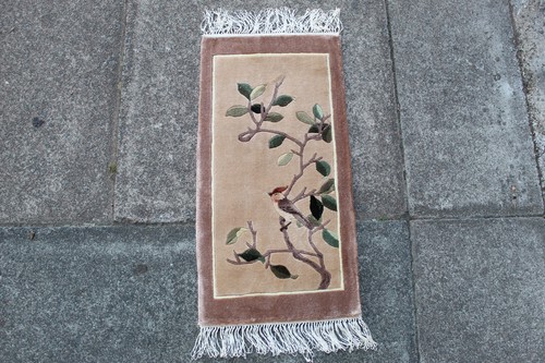 Vintage soie tapis main - vintage,