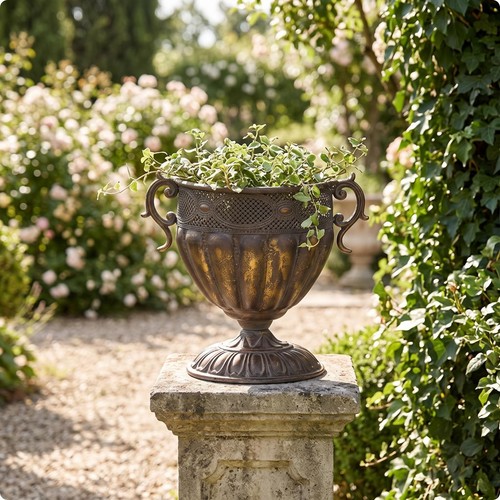 Urne métal vintage vase - en,