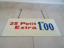 plate great advertising label price SMALL EXTRA FRANC folk art enamel plate