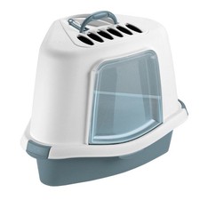 Maison de toilette Corner, 54 x 40 x 40 cm, hauteur 40 cm, bleu acier, pour chat