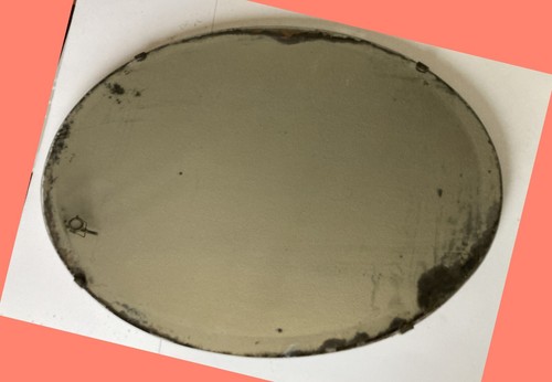 Ancien miroir plomb ovale - ancien,