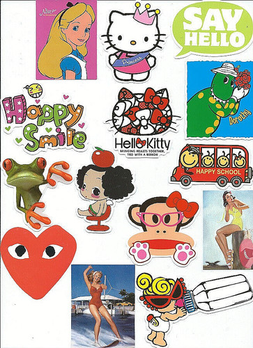 Lot stickers autocollants - 14,