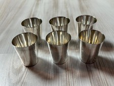 Lot de 6 verres à liqueur en métal argenté "Wiskemann Fab Belge"