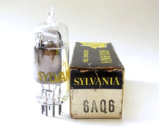 Tube 6AQ6 SYLVANIA NOS NIB Label Green or Yellow / New 1 Piece in Original Box