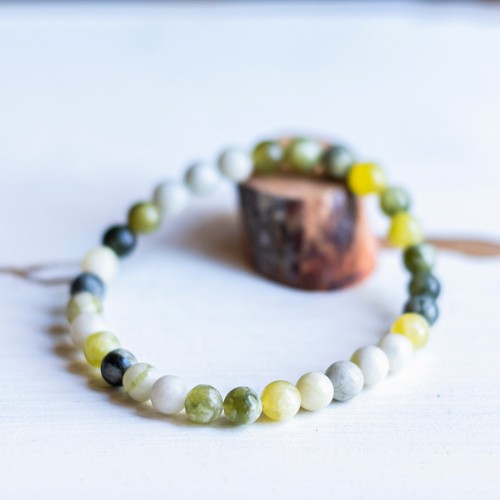 Bracelet jade vert perles - jade,