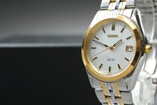 1996 N MINT Seiko SQ50 7N42-8070 Day Indicator Luminous Quartz Mens Watch JAPAN