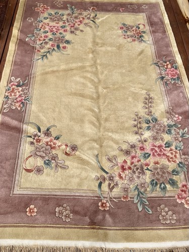 Superbe tapis chinois soyeux - chinois,