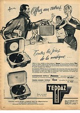 1959 TEPPAZ ADVERTISING 124 ADVERTISING electric turntable