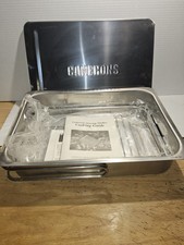 New CAMERONS Stovetop Smoker Stainless Steel No Box Never Used 15×11×3.5"