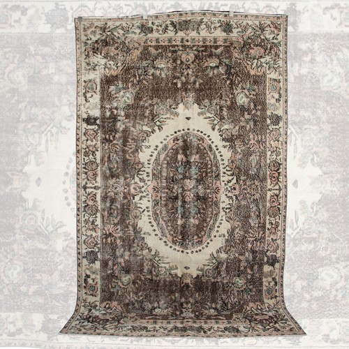 Tapis oushak marron vintage - oushak,