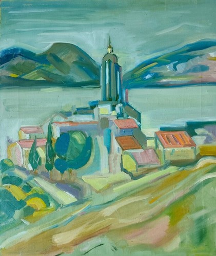 Joli toile village - village, et