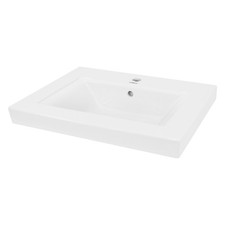 Vasque à encastrer céramique lavabo salle de bain rectangulaire 605 x 465 mm