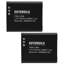 2 Batteries pour Olympus Tough TG-870 770mAh 3,7V