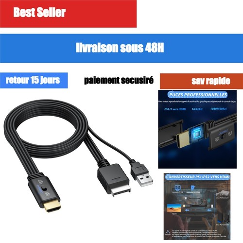 Adaptateur hdmi ps2 ps1 - hdmi,