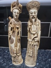 Oriental Chinese Figurines ,Chinese Emperor and Empress Sculptures Detailed Stat