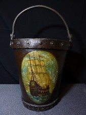 Seau en cuir ancien 19 siècle