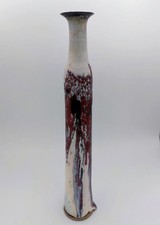 Grand vase grès signé -